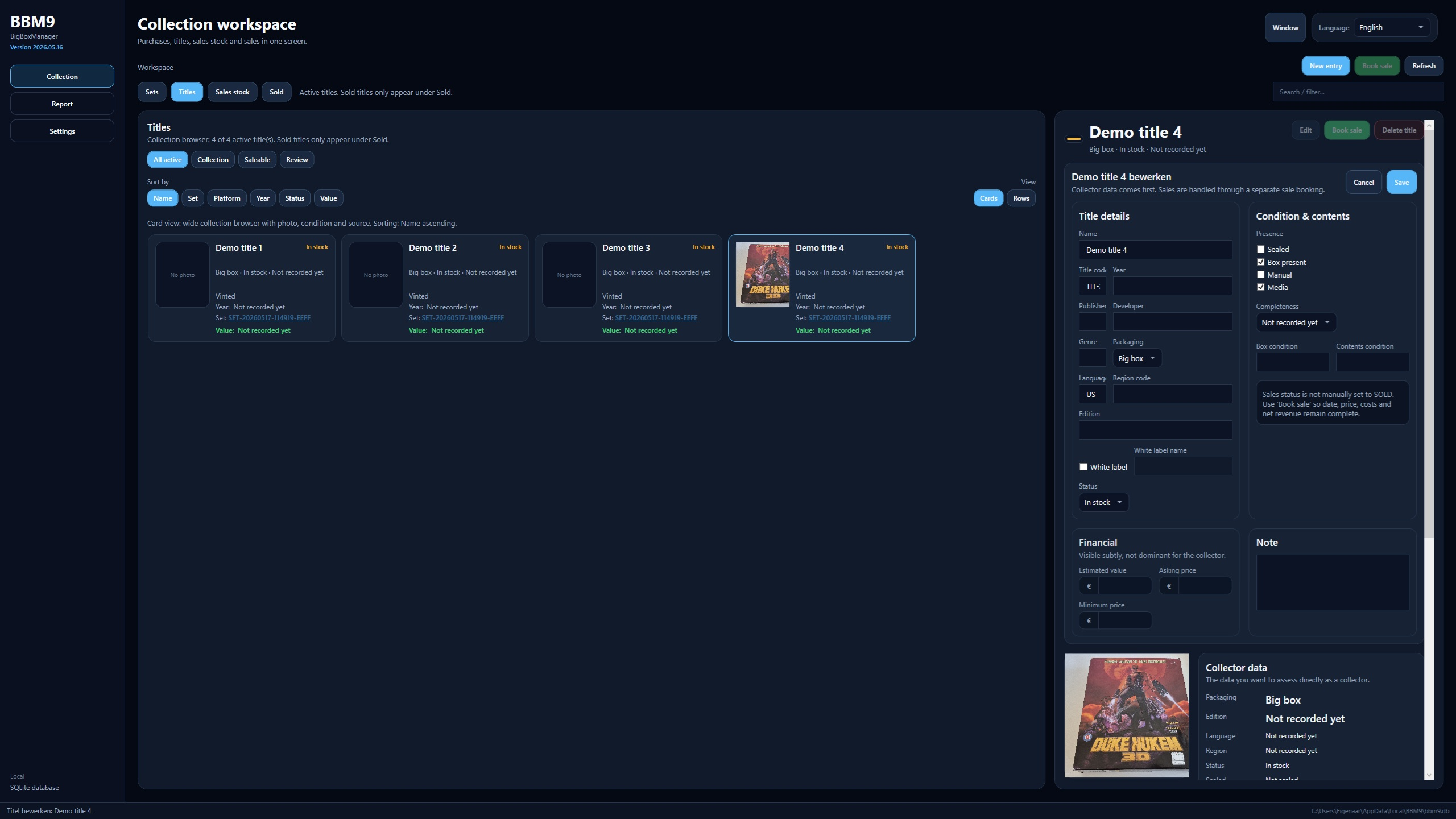 Screenshot titeldetails